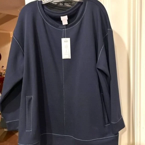Chico's Zenergy Sweatshirt Navy Women's 2-3x NEW w/tag - Picture 1 of 3
